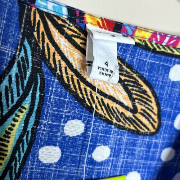 Tabitha Brown | Blue Floral Polka Dot Maxi Dress V-Neck Mixed Pattern Dress NWT - Picture 5 of 8